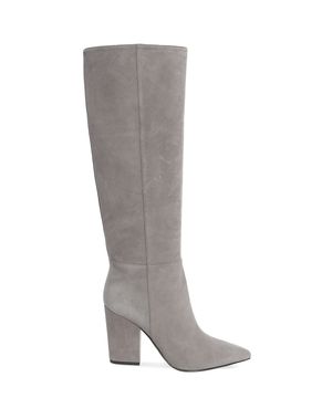 tall gray boots with heel