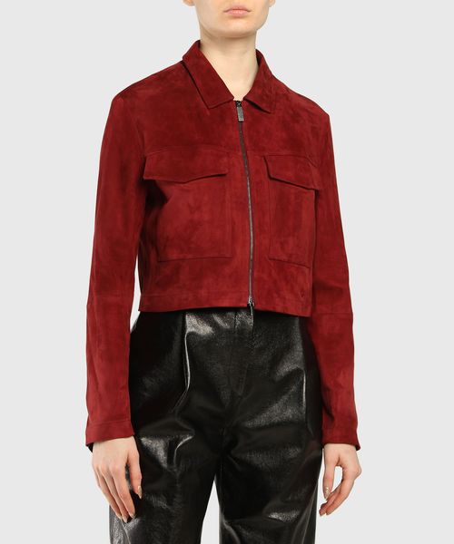 dark red suede jacket